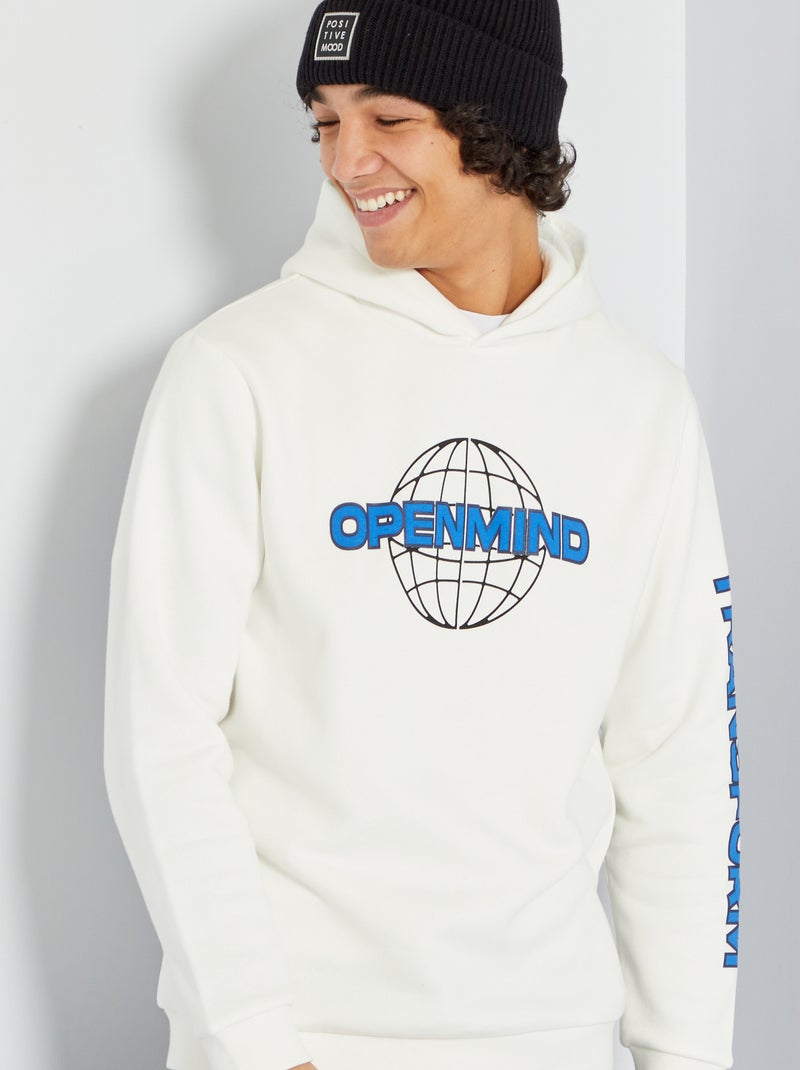 Sweat à capuche blanc - Kiabi