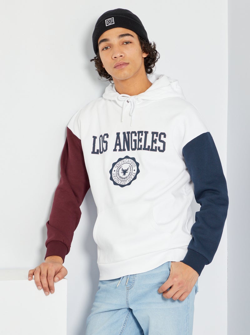 Sweat à capuche blanc - Kiabi
