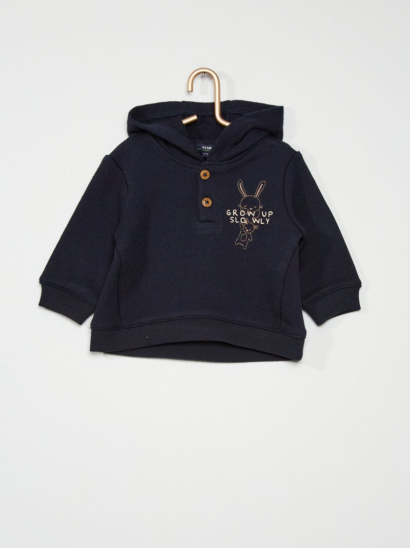 Sweat à capuche bleu - Kiabi