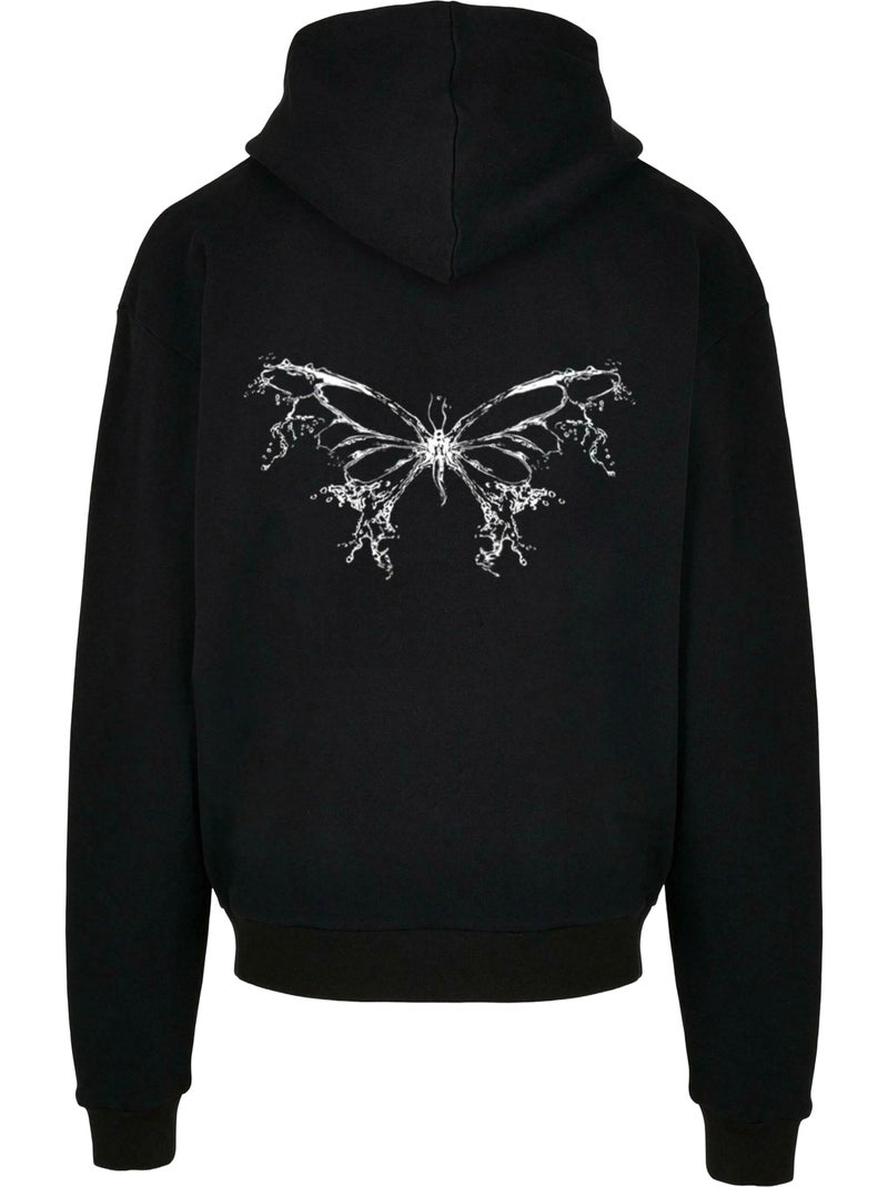 Sweat à capuche butterfly v.3 - lost youth Noir - Kiabi