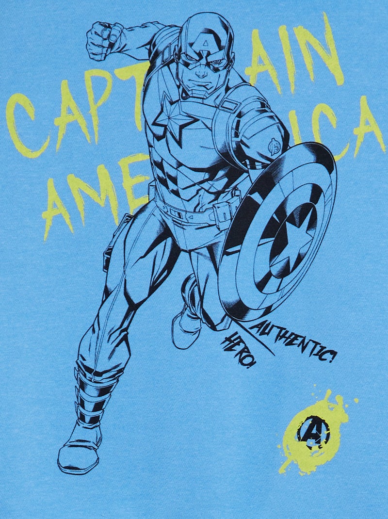 Sweat à capuche 'Captain America' Bleu - Kiabi