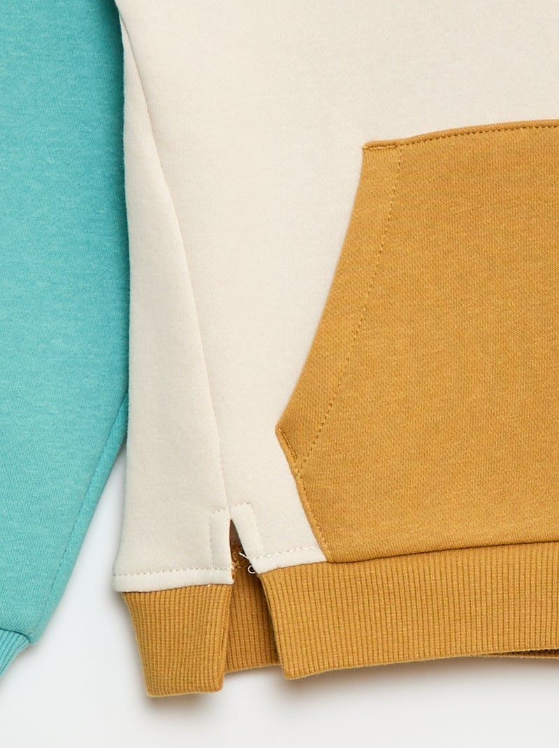 Sweat à capuche color bloc Bleu - Kiabi