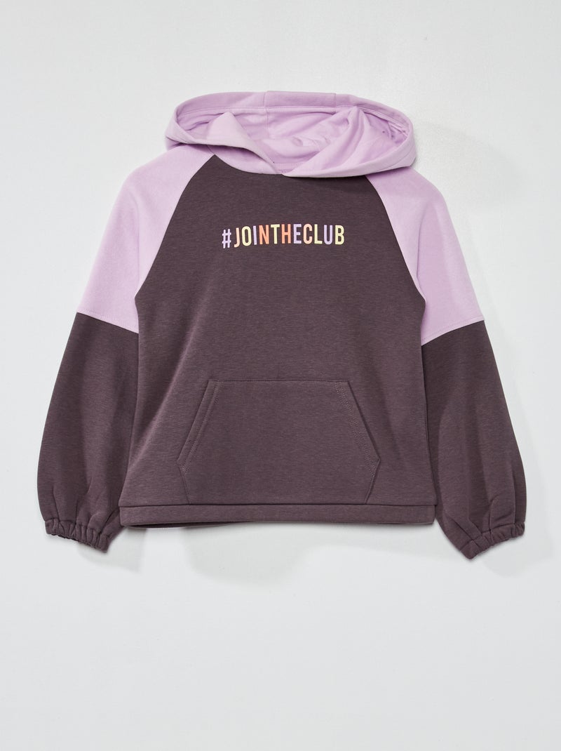 Sweat à capuche color-block Gris - Kiabi