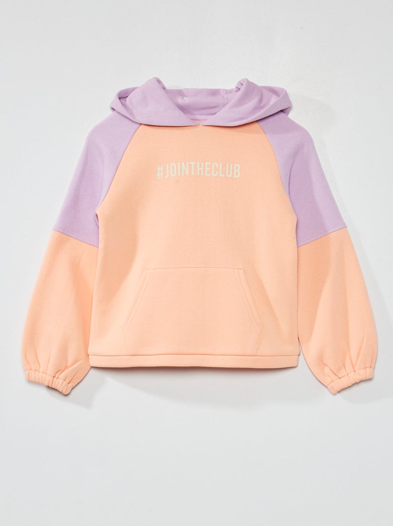 Sweat à capuche color-block Rose - Kiabi