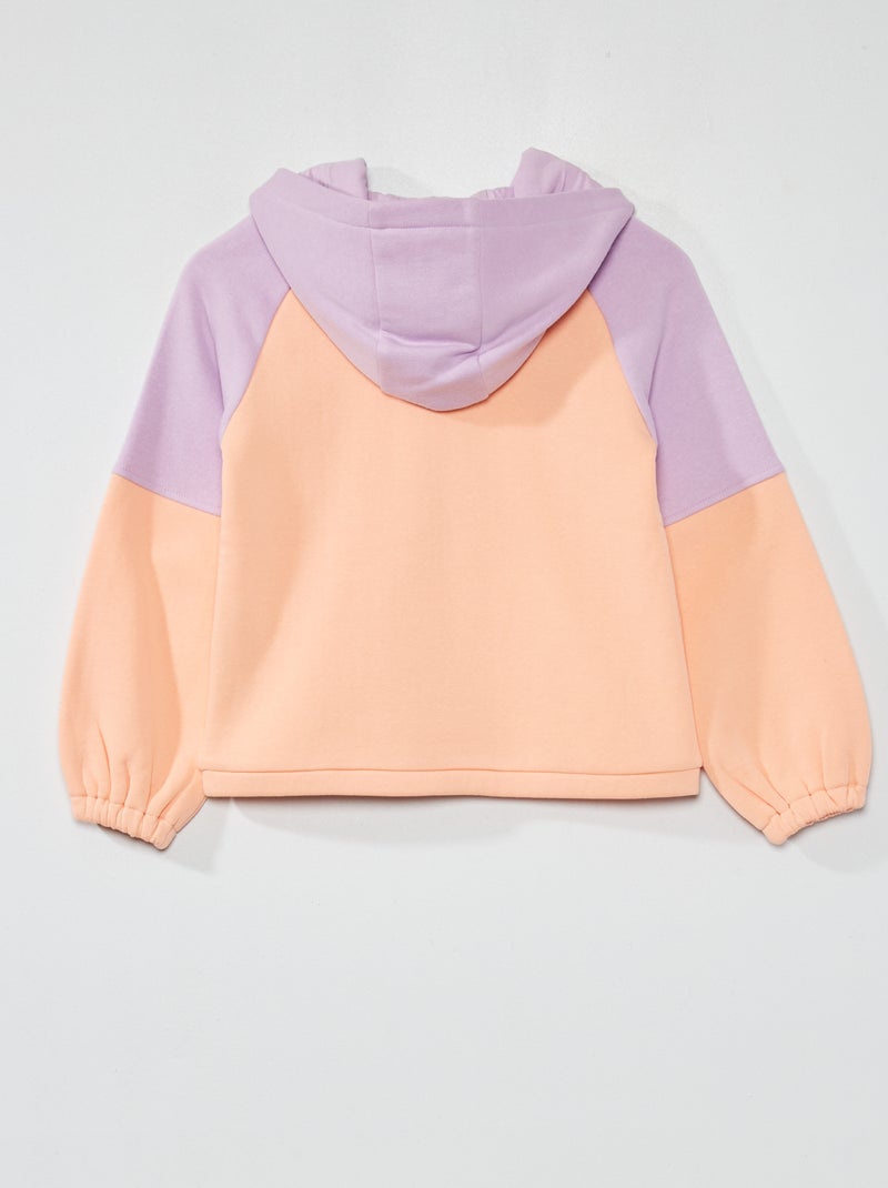 Sweat à Capuche Zara Colorblock Fille 11-12 Ans - Zip, Mélange Polyester, état Parfait