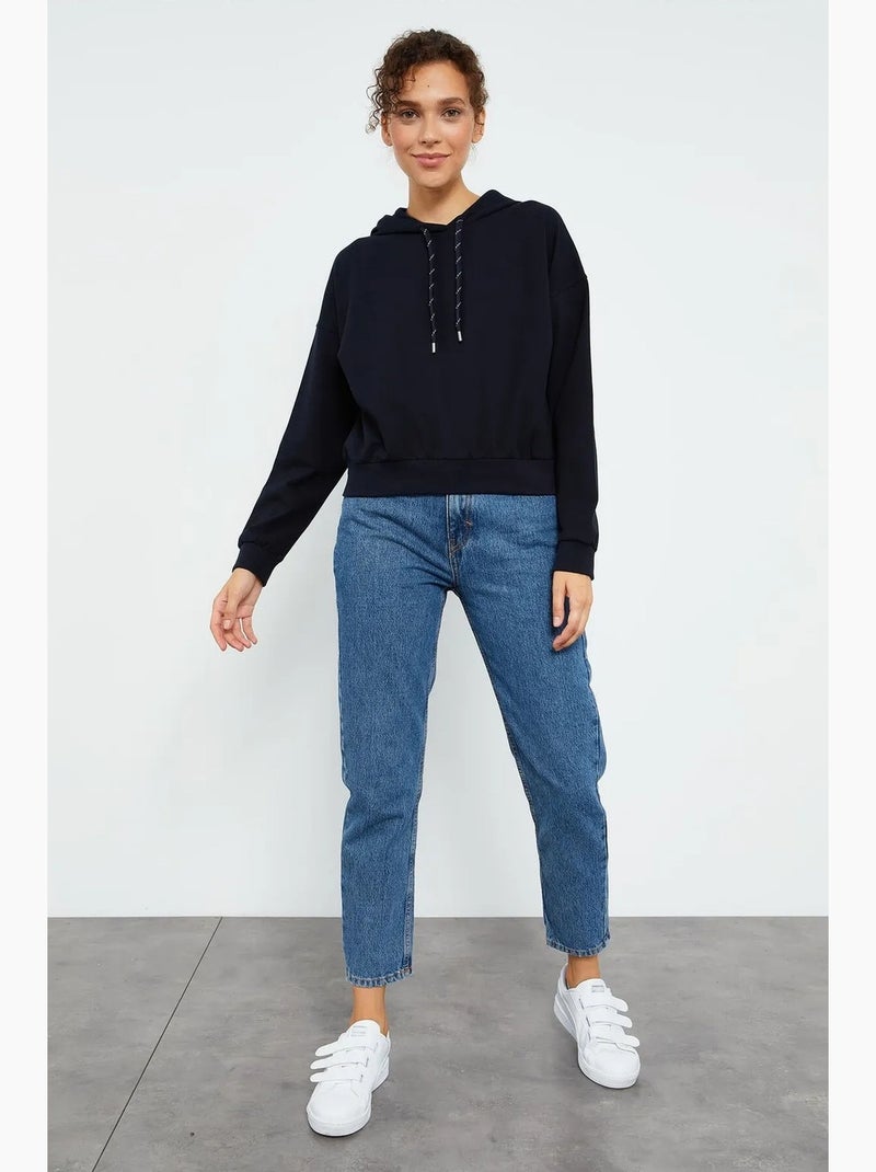 Sweat à capuche coupe décontractée avec lien tommy Bleu marine - Kiabi