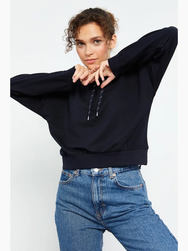 Sweat à capuche coupe décontractée avec lien tommy Bleu marine - Kiabi