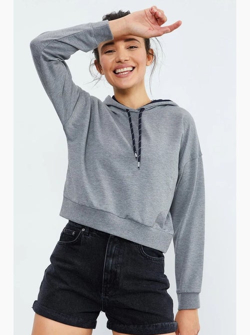 Sweat à capuche coupe décontractée avec lien tommy - Kiabi