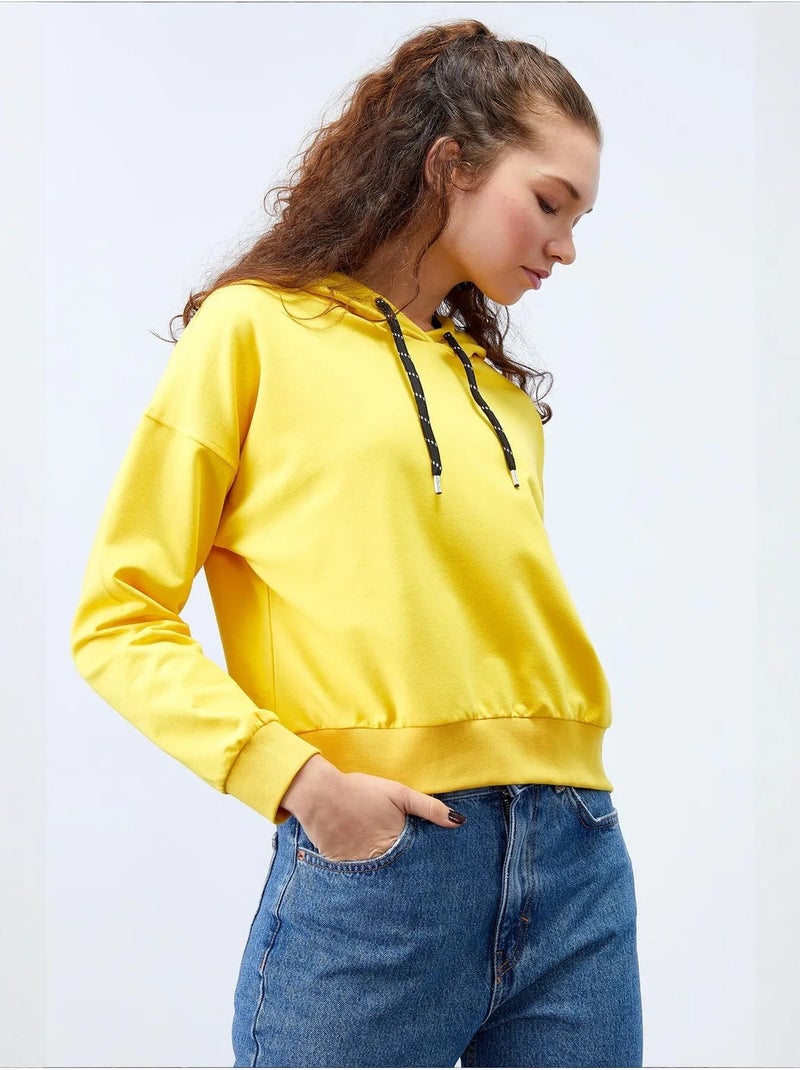 Sweat à capuche coupe décontractée avec lien tommy Jaune citron - Kiabi