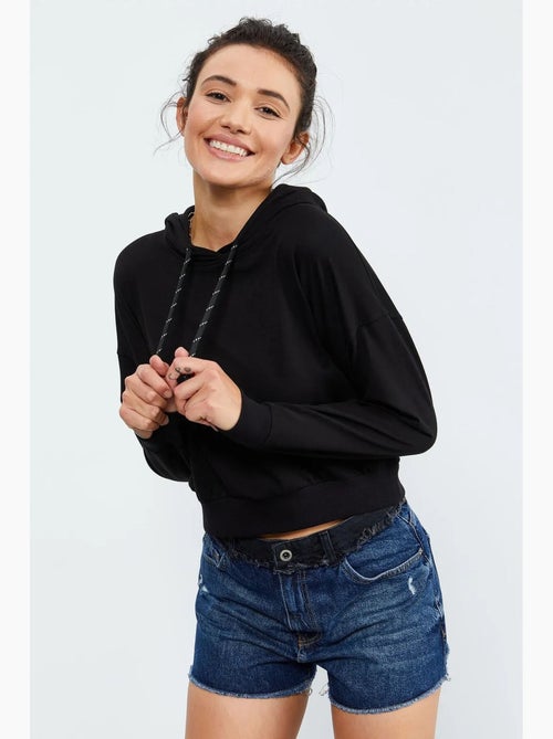Sweat à capuche coupe décontractée avec lien tommy - Kiabi