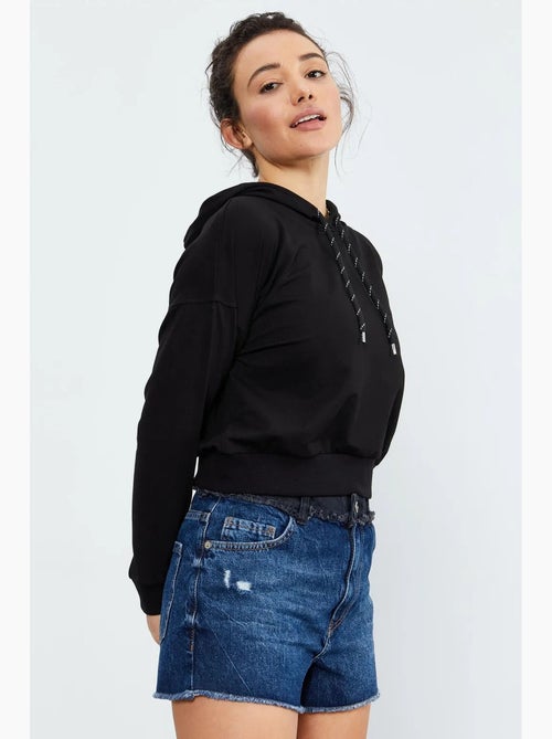 Sweat à capuche coupe décontractée avec lien tommy - Kiabi