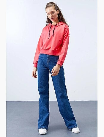 Sweat à capuche coupe décontractée avec lien tommy