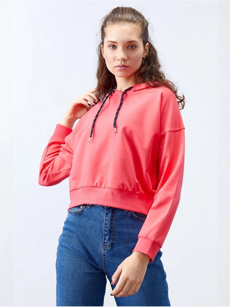 Sweat à capuche coupe décontractée avec lien tommy Rose fluo/Solinotes - Kiabi