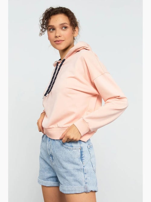 Sweat à capuche coupe décontractée avec lien tommy - Kiabi