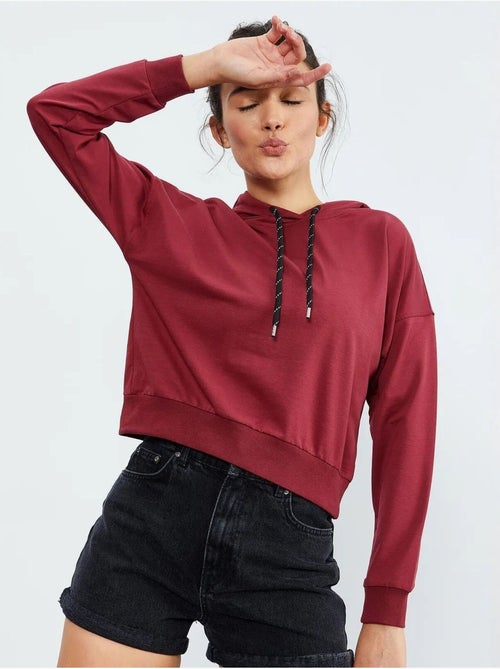 Sweat à capuche coupe décontractée avec lien tommy - Kiabi
