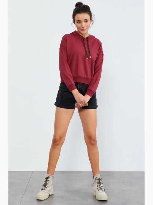 Sweat à capuche coupe décontractée avec lien tommy - Kiabi
