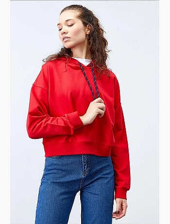 Sweat à capuche coupe décontractée avec lien tommy