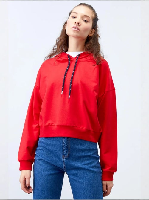 Sweat à capuche coupe décontractée avec lien tommy - Kiabi Sweat à capuche coupe décontractée avec lien tommy - Kiabi
