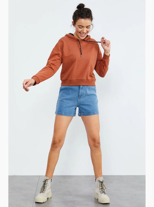 Sweat à capuche coupe décontractée avec lien tommy - Kiabi