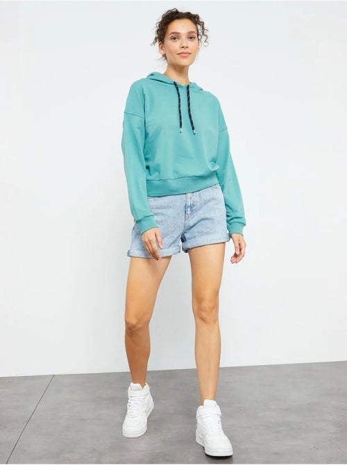 Sweat à capuche coupe décontractée avec lien tommy - Kiabi