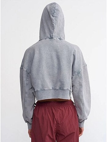Sweat à capuche court oversize femme dilvin
