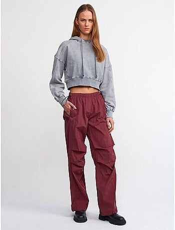 Sweat à capuche court oversize femme dilvin