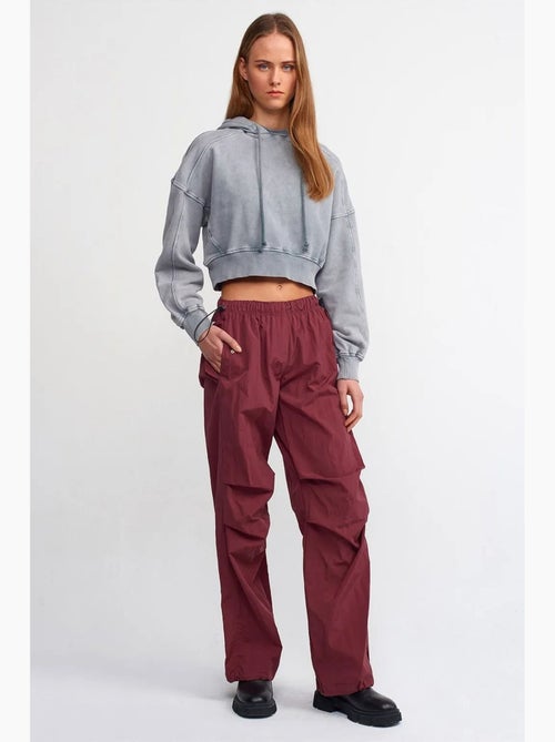 Sweat à capuche court oversize femme dilvin - Kiabi