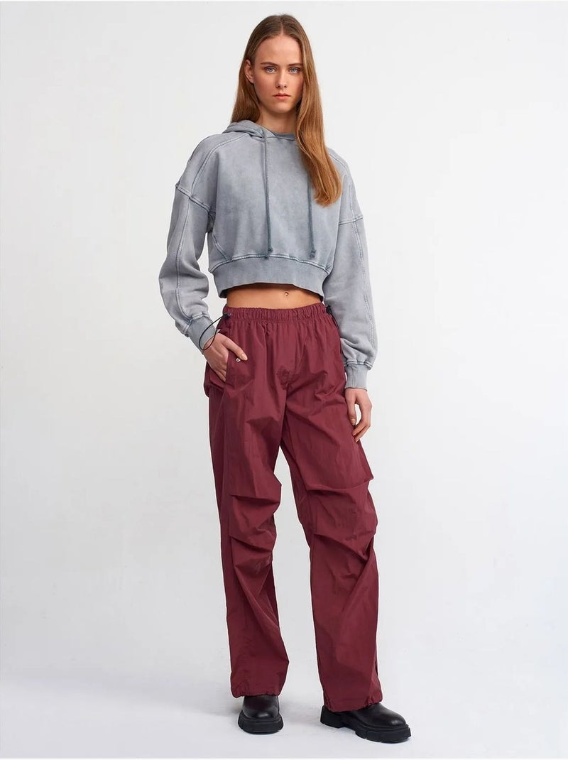 Sweat à capuche court oversize femme dilvin Gris - Kiabi