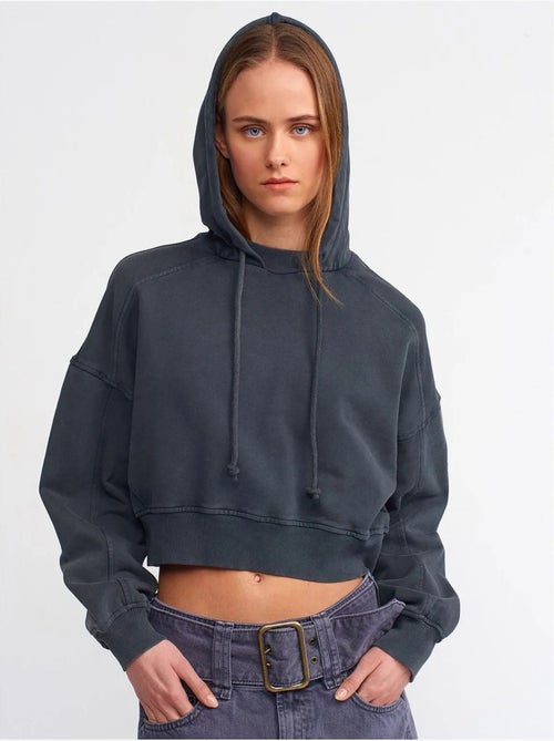 Sweat À Capuche Court Oversize Femme - Kiabi Sweat À Capuche Court Oversize Femme - Kiabi