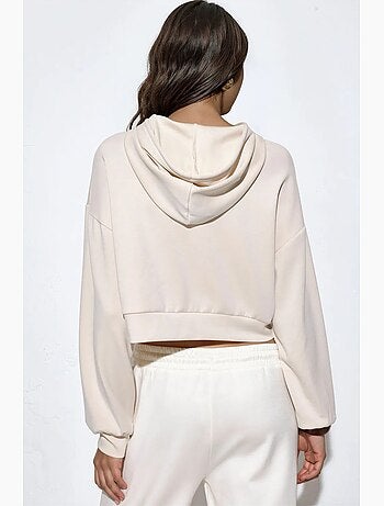 Sweat à capuche court zippé femme busem