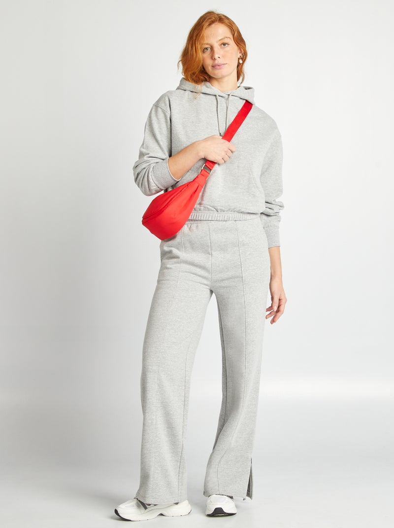 Sweat à capuche crop Gris - Kiabi