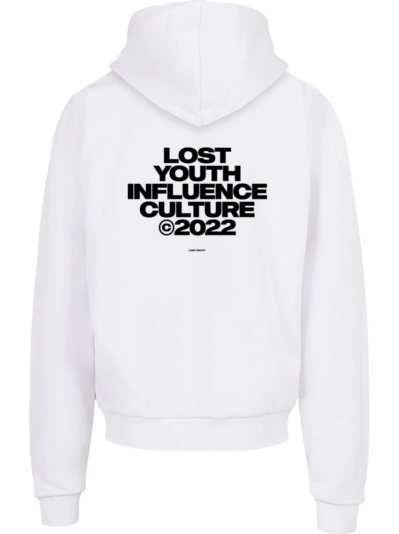 Sweat à capuche culture - lost youth Blanc - Kiabi