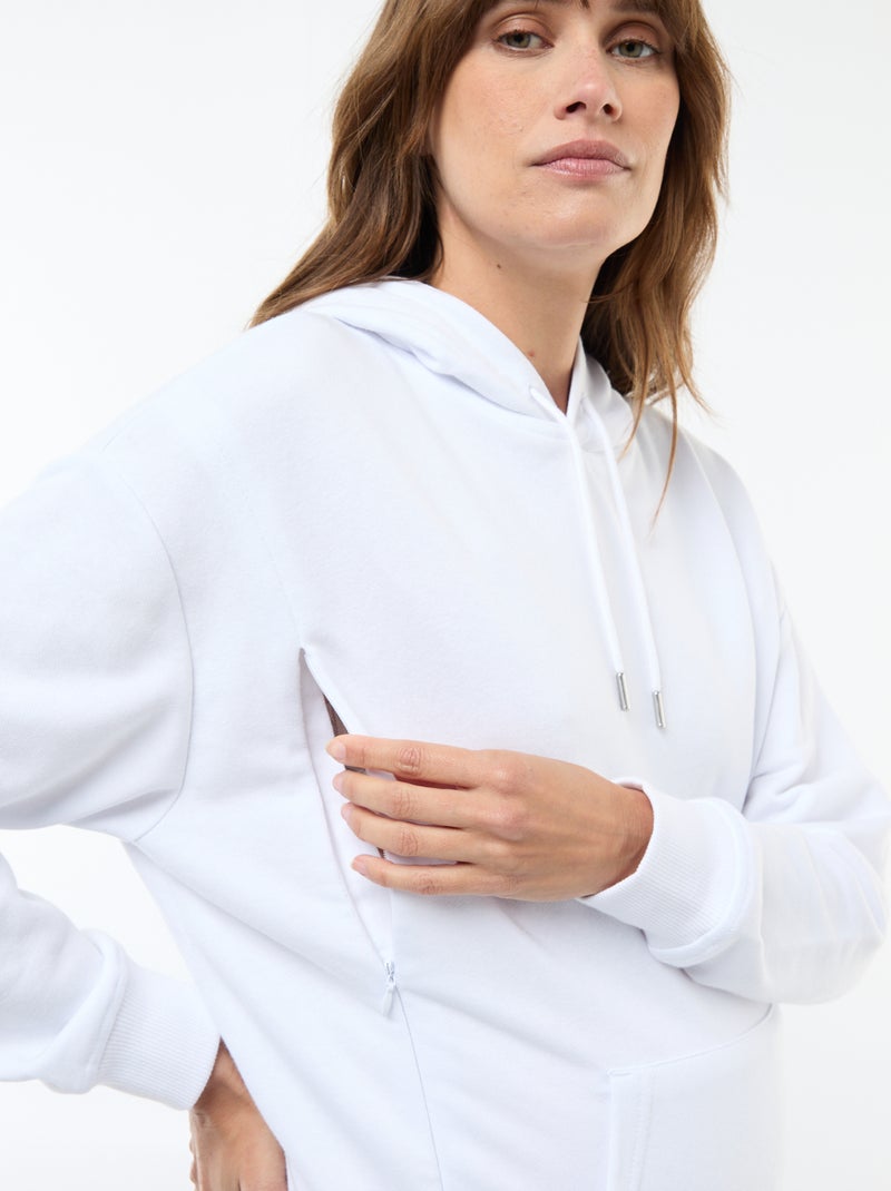 Sweat à capuche d'allaitement Blanc - Kiabi