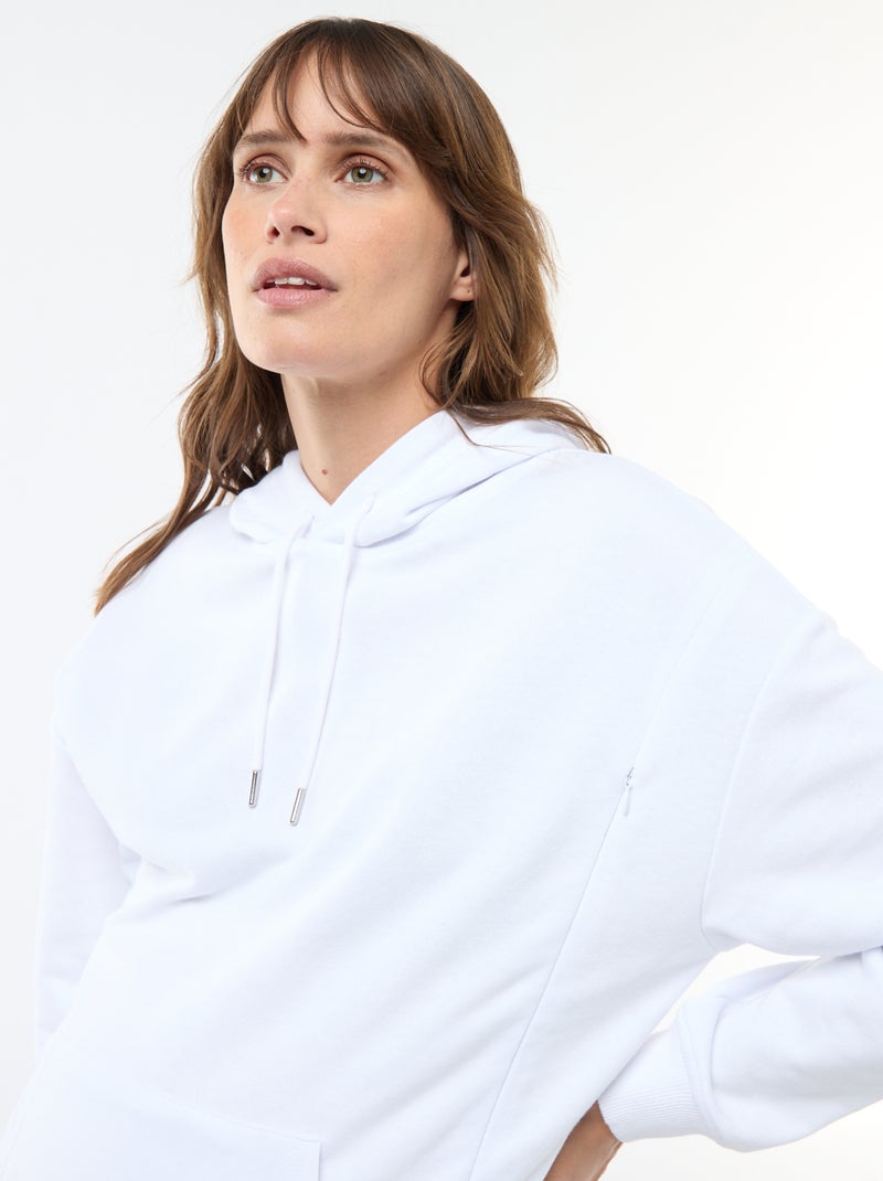 Sweat à capuche d'allaitement Blanc - Kiabi