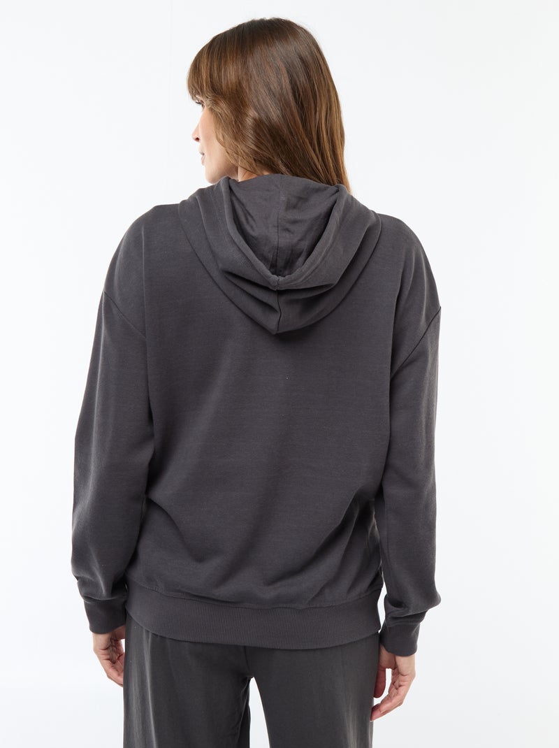 Sweat à capuche d'allaitement Noir - Kiabi