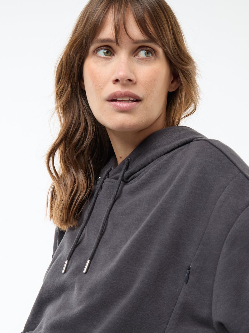 Sweat à capuche d'allaitement Noir - Kiabi