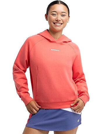 Sweat à capuche de padel femme padel femme deuce coral