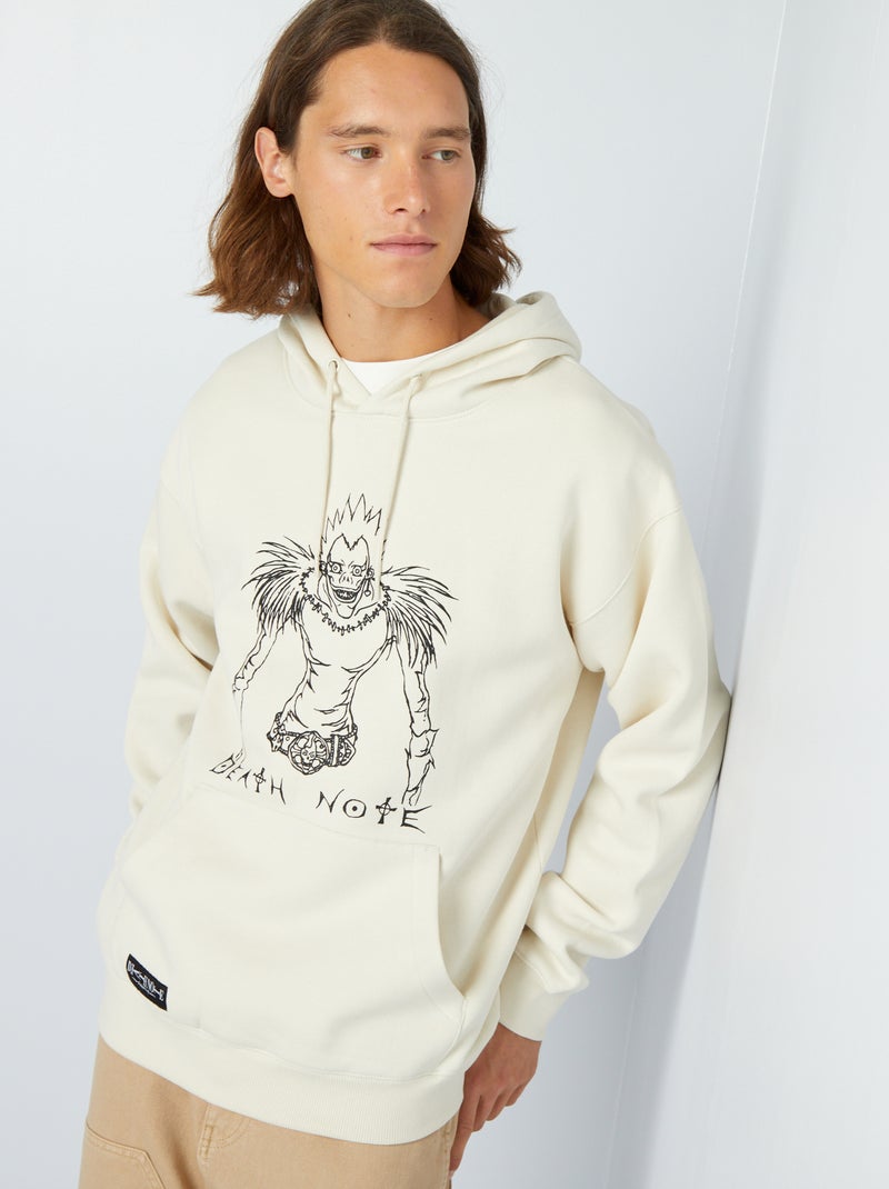 Sweat à capuche 'Deathnote' Ecru - Kiabi