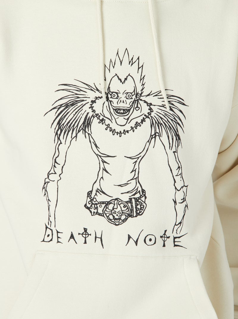 Sweat à capuche 'Deathnote' Ecru - Kiabi