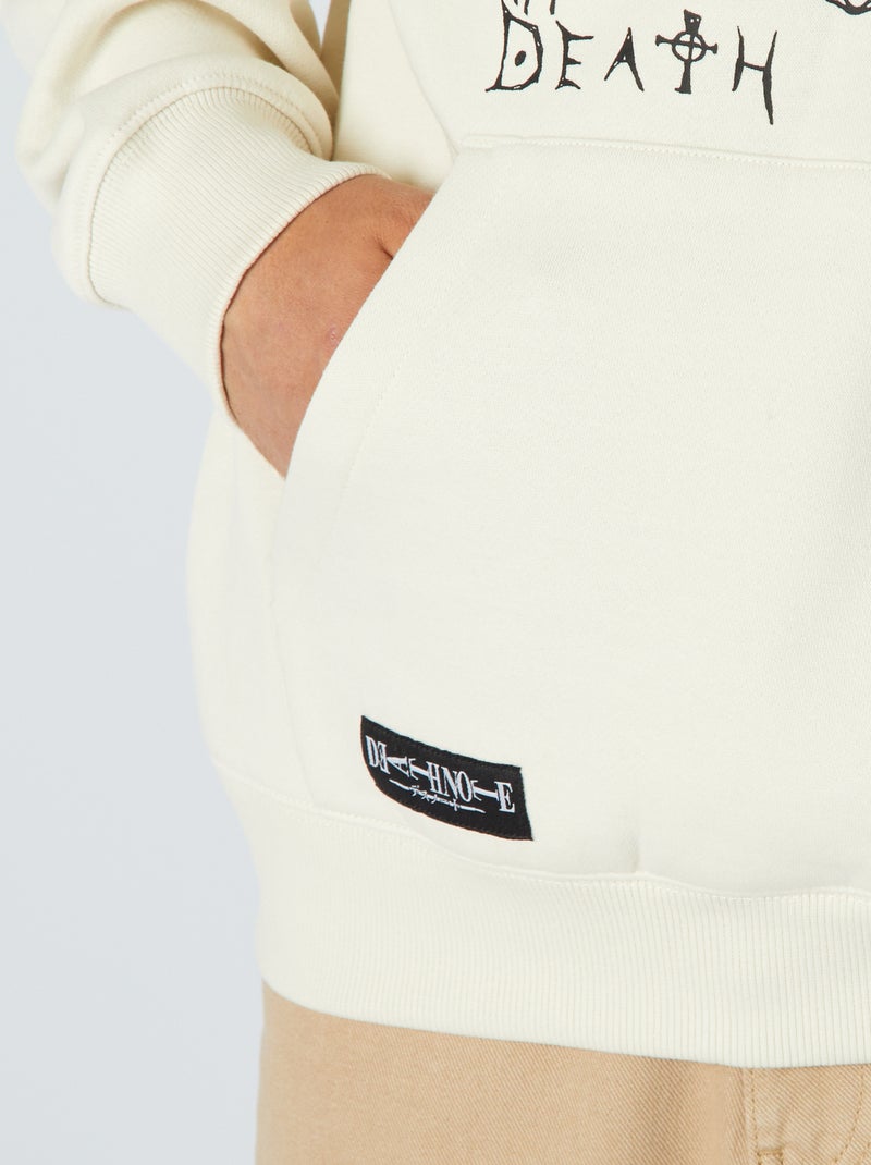 Sweat à capuche 'Deathnote' Ecru - Kiabi