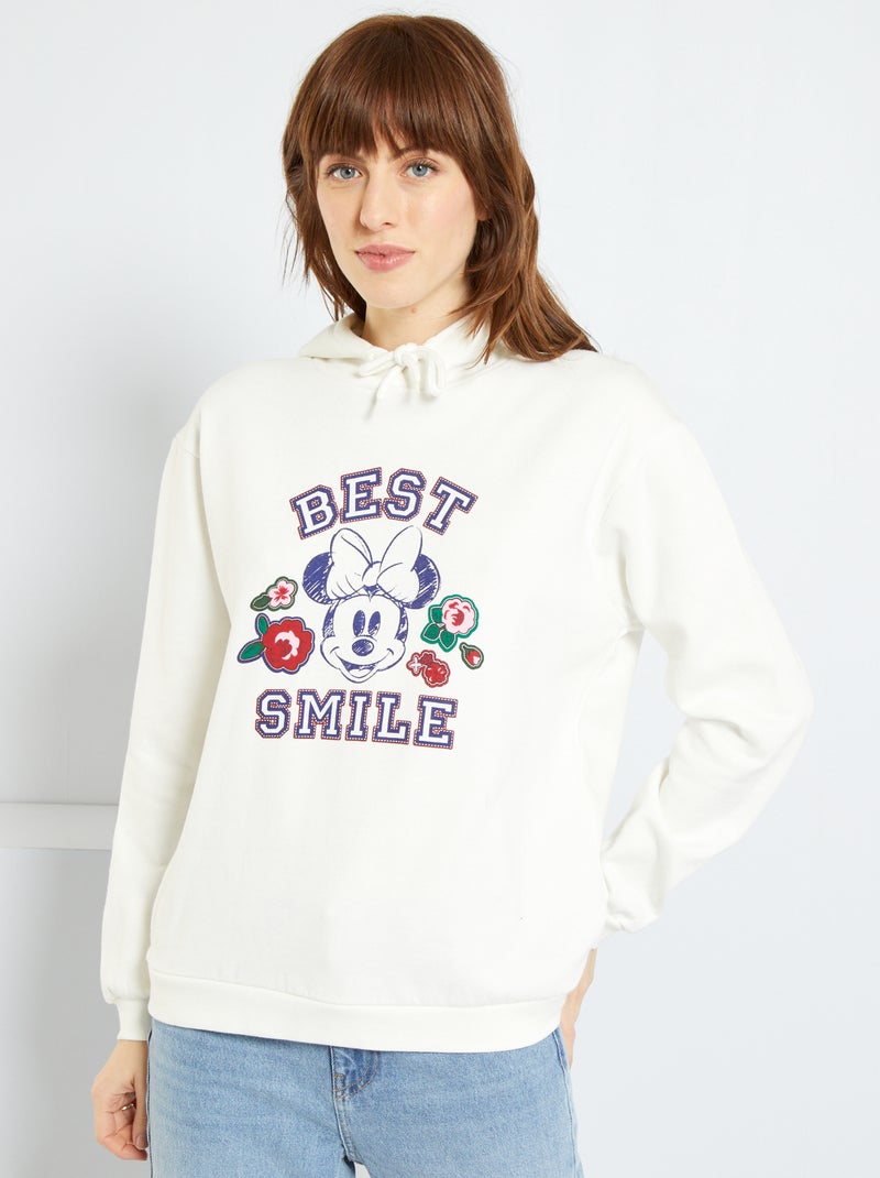 Sweat à capuche 'Disney' blanc Minnie - Kiabi