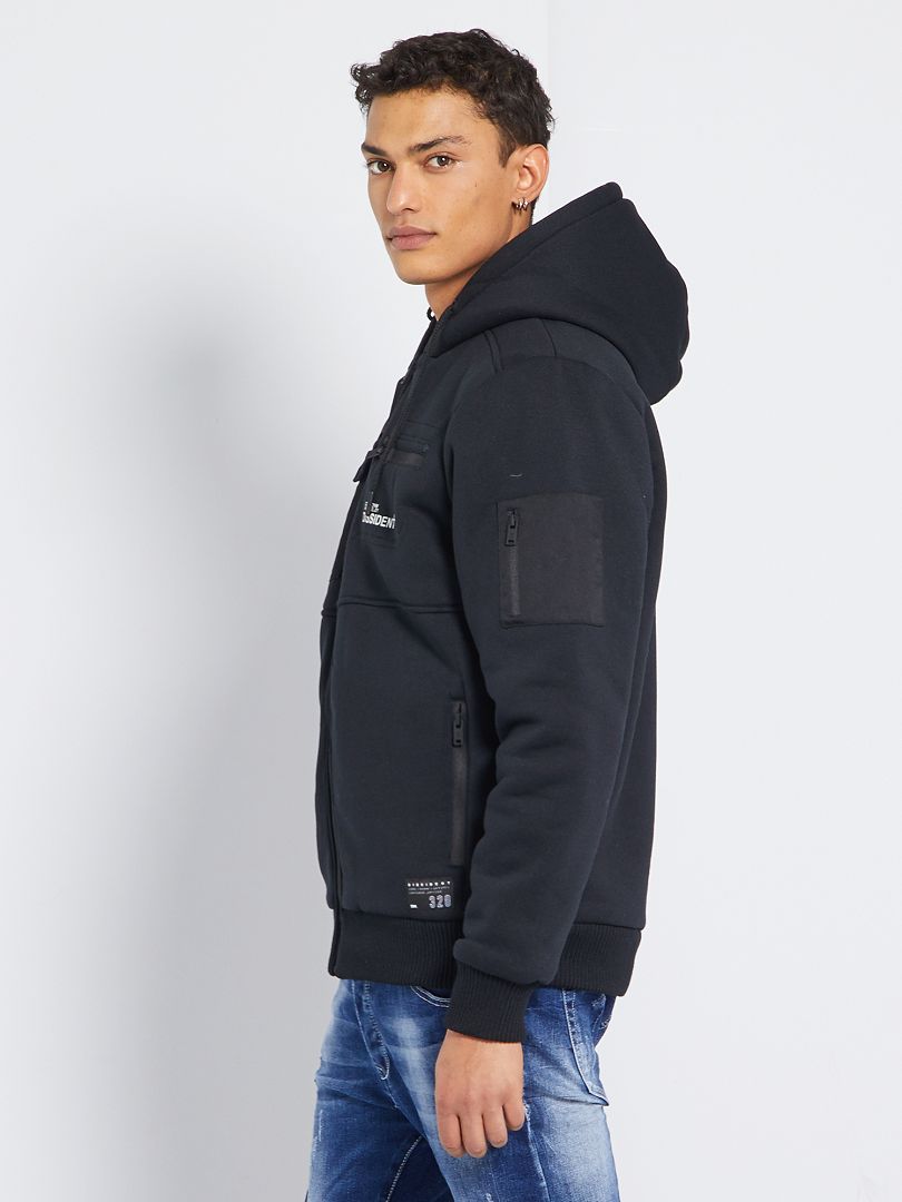 Sweat à capuche zippé doublé sherpa - BLACK LAB - Kiabi - 17.50€