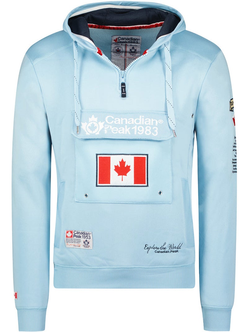 Sweat à capuche doublée galapagos – canadian peak Bleu ciel - Kiabi