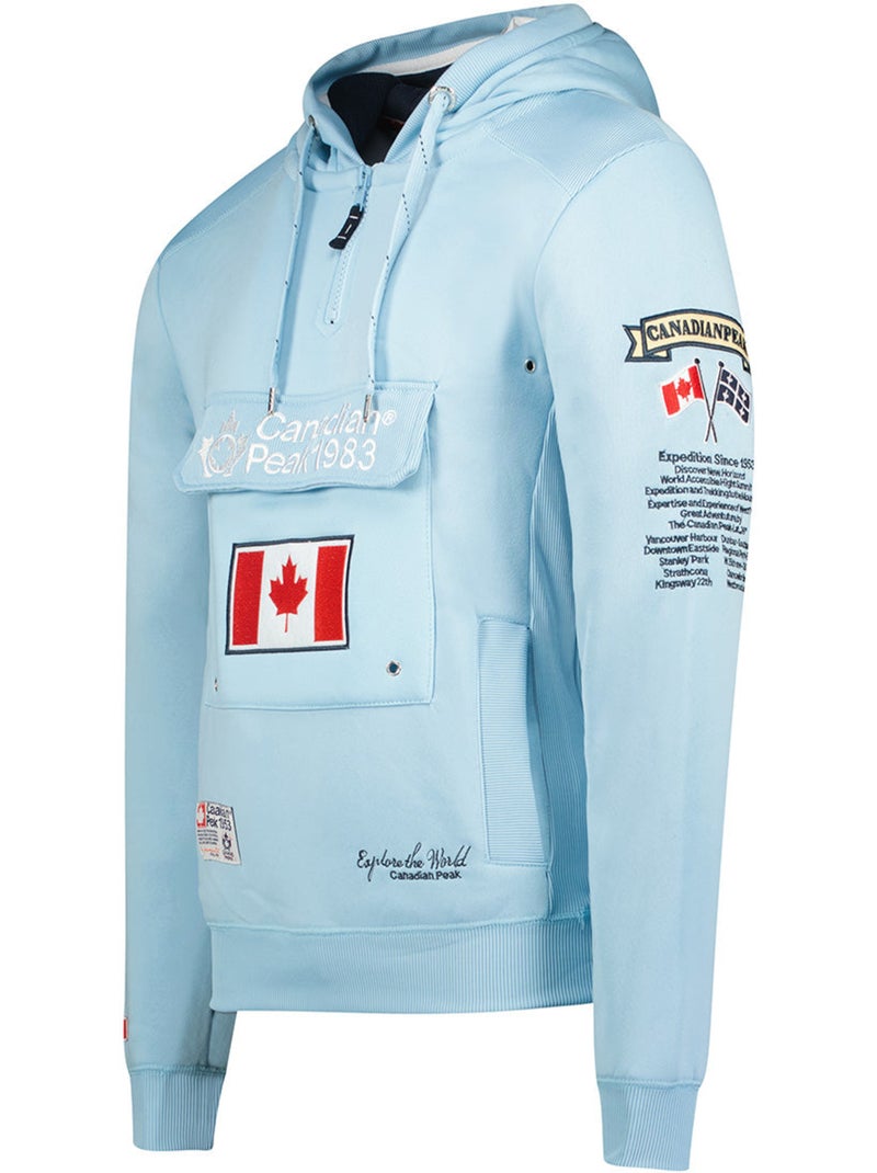 Sweat à capuche doublée galapagos – canadian peak Bleu ciel - Kiabi
