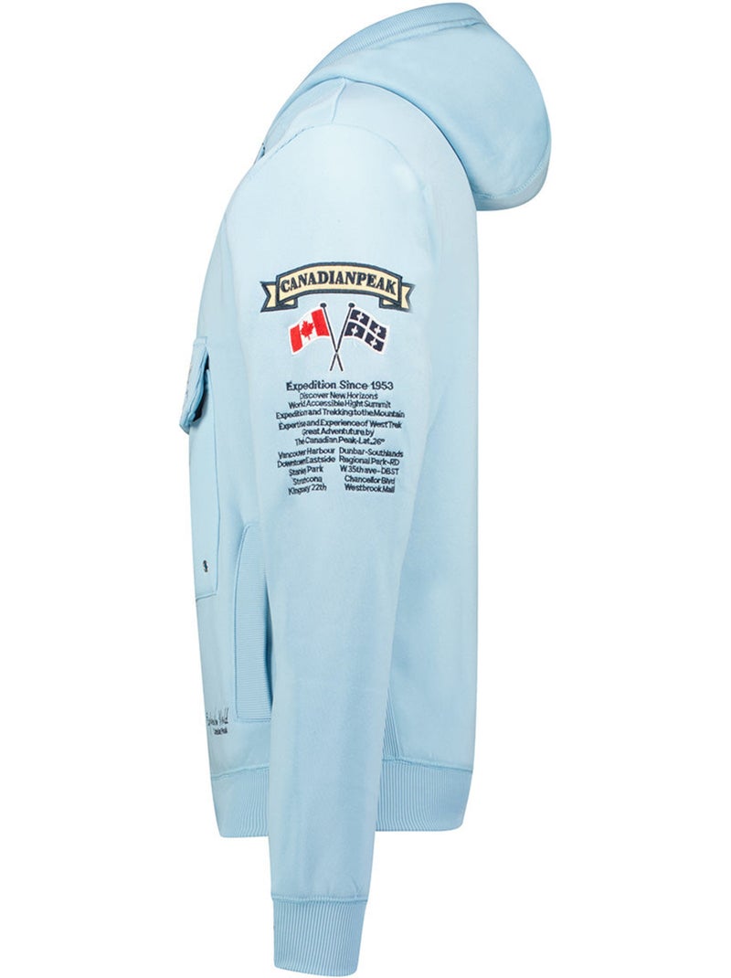 Sweat à capuche doublée galapagos – canadian peak Bleu ciel - Kiabi