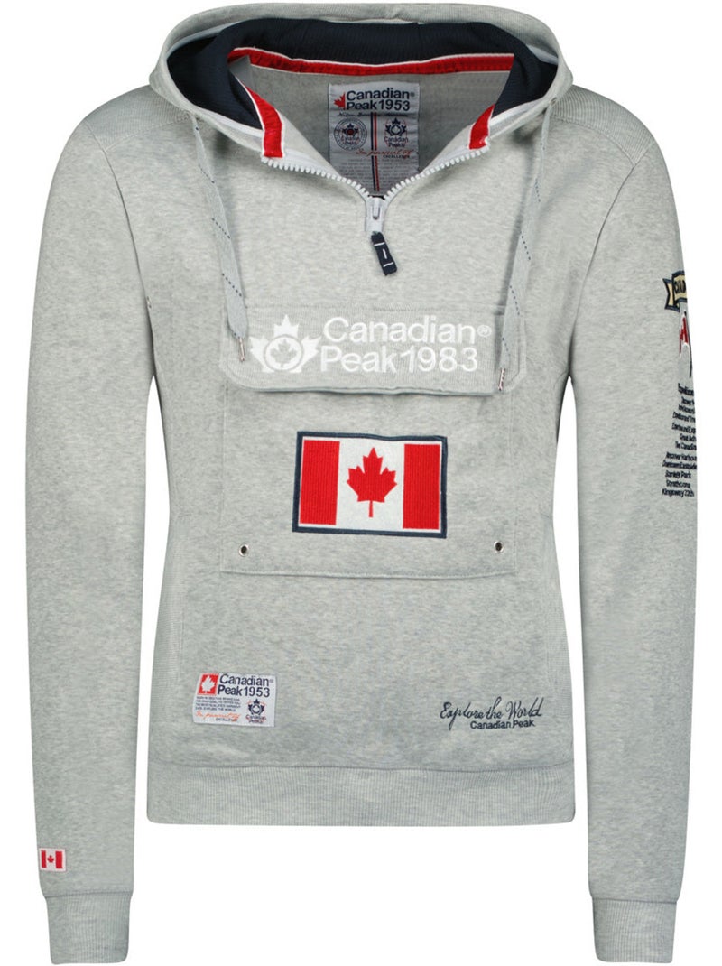 Sweat à capuche doublée galapagos – canadian peak Gris clair - Kiabi