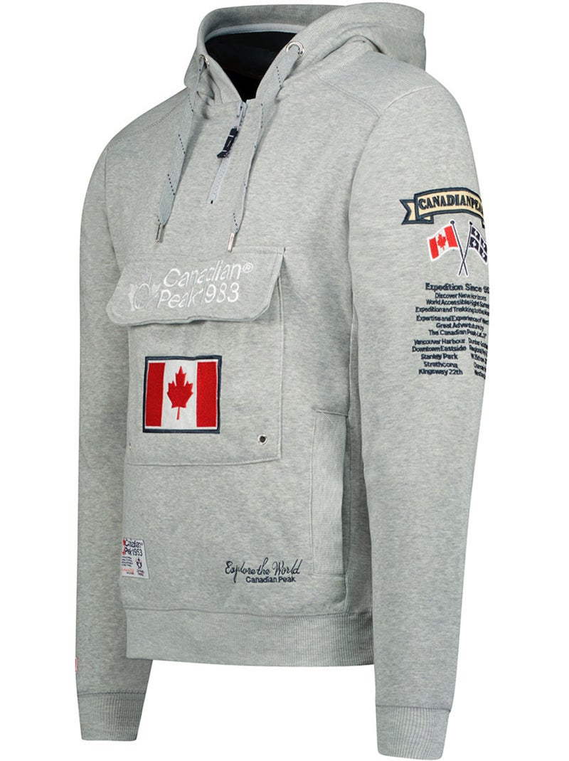 Sweat à capuche doublée galapagos – canadian peak Gris clair - Kiabi