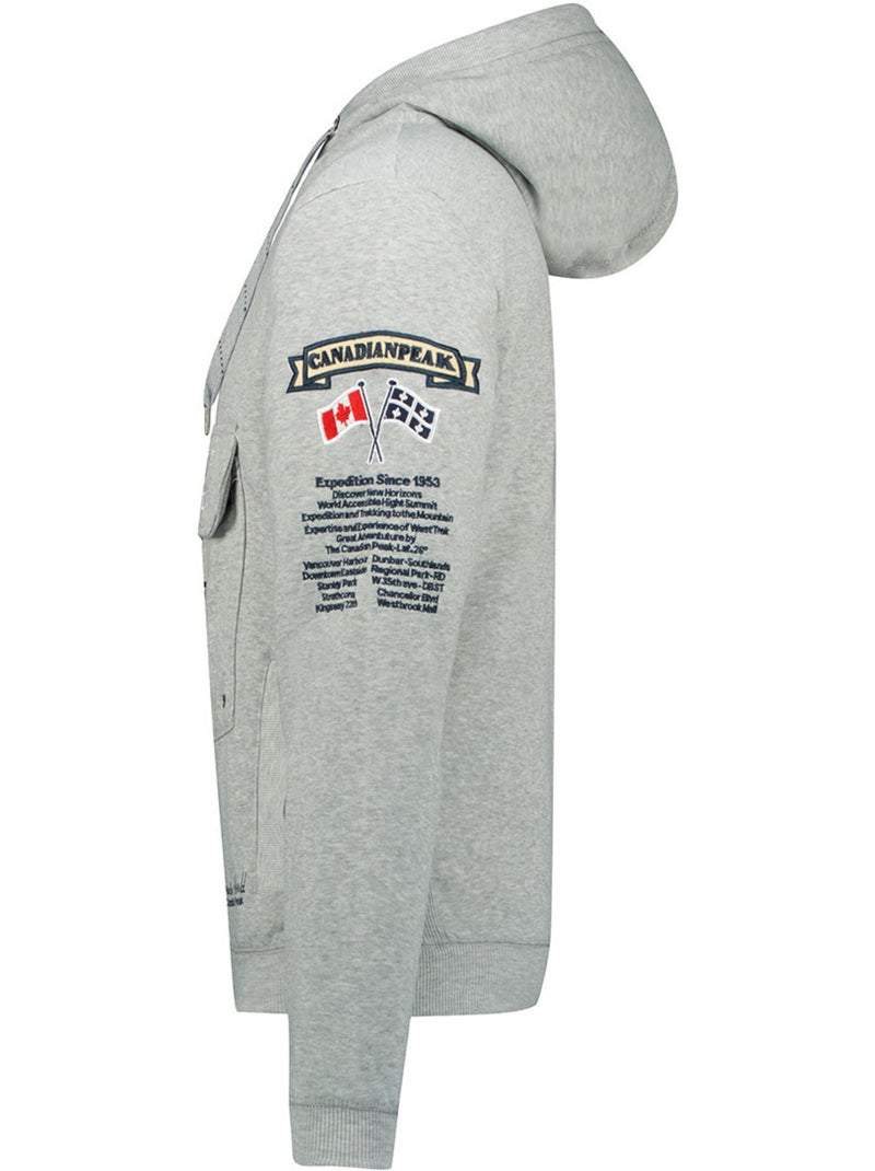 Sweat à capuche doublée galapagos – canadian peak Gris clair - Kiabi