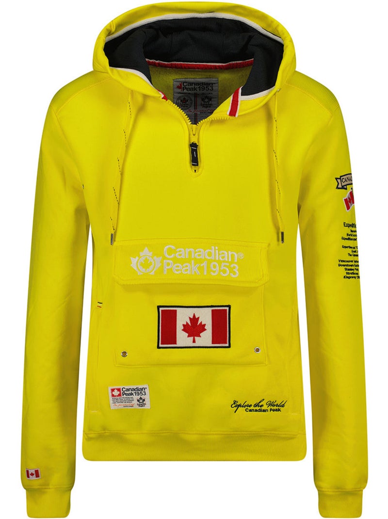 Sweat à capuche doublée galapagos – canadian peak Jaune fluo - Kiabi