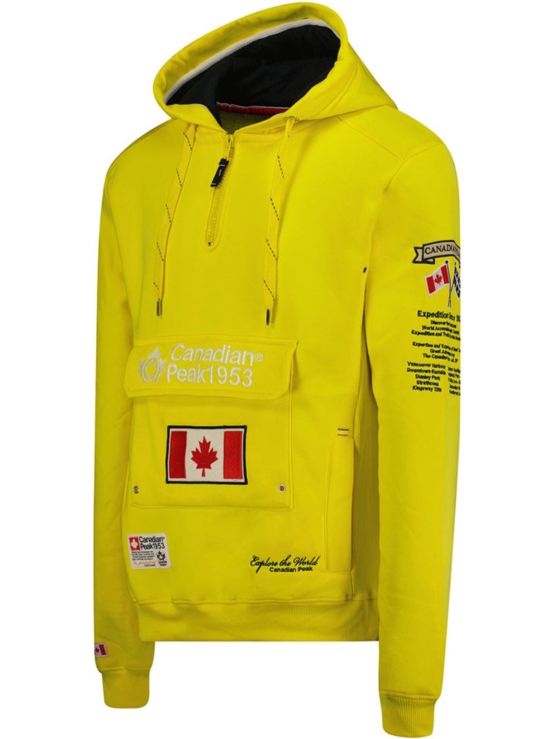 Sweat à capuche doublée galapagos – canadian peak Jaune fluo - Kiabi